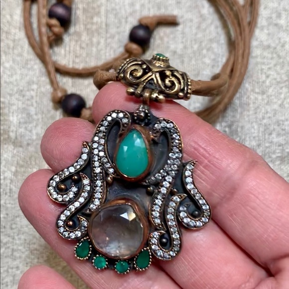 Byzantine Topaz Sliver European Pendant Necklace - Picture 7 of 11